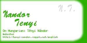 nandor tenyi business card