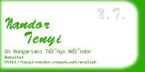 nandor tenyi business card